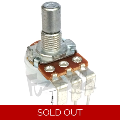 6mm Pots - Log - Vertical Pin, Splined Shaft